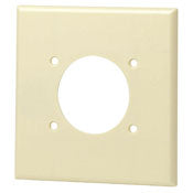 LEVITON Leviton 80526-I 2-Gang Flush Mount 2.15-Inch Diameter, Device Receptacle Wallplate, Midway Size, Ivory