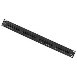 LEVITON Leviton 5G596-U24 CAT5e Universal Patch Panel, 24-Port, 1U RMS with Cable Management Bar