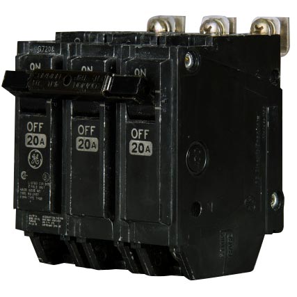 GENERAL ELECTRIC GE THQB32050 THQB Miniature Circuit Breaker 120/240 VAC 50 A 10 kA 3 Poles