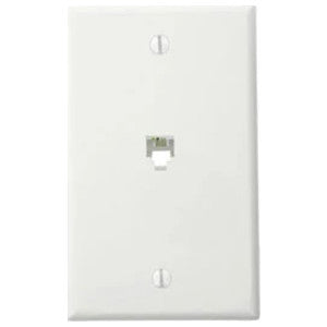 LEVITON Leviton 40249-W Box-Mount Telephone Jack, 6P4C, Screw Terminals, White