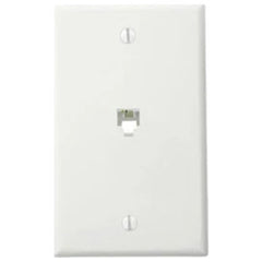 Leviton 40249-W Box-Mount Telephone Jack, 6P4C, Screw Terminals, White