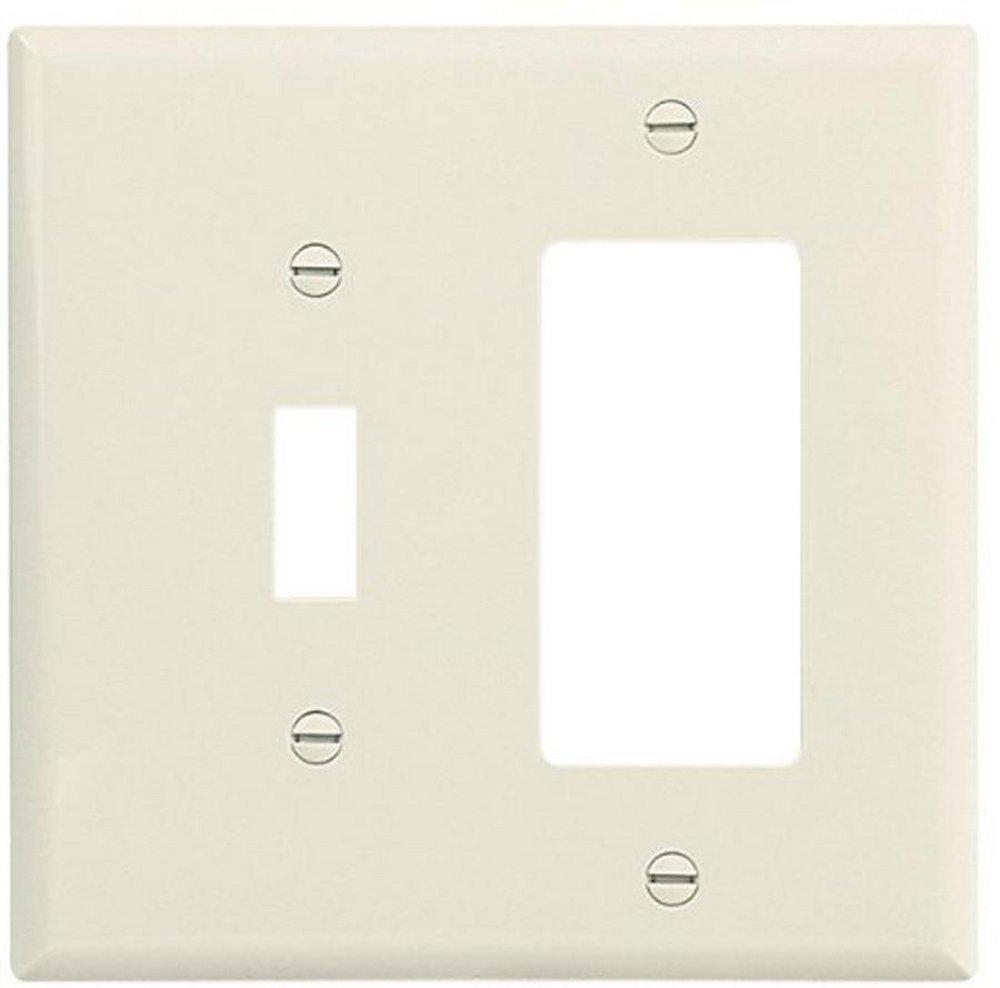 LEVITON Leviton PJ126-T 2-Gang 1-Toggle 1-Decora/GFCI Combination Wallplate Midway Size