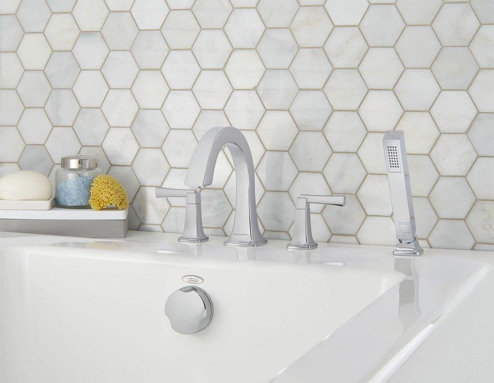 AMERICAN STANDARD American Standard T353901.295 Townsend Two Handle Roman Tub Faucet with Handshower Brushed Nickel