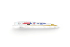 Lenox 21060656GR Gold Power Arc Reciprocating Saw Blade, 6 x 3/4 x 0.05, 6 TPI, 5/PK