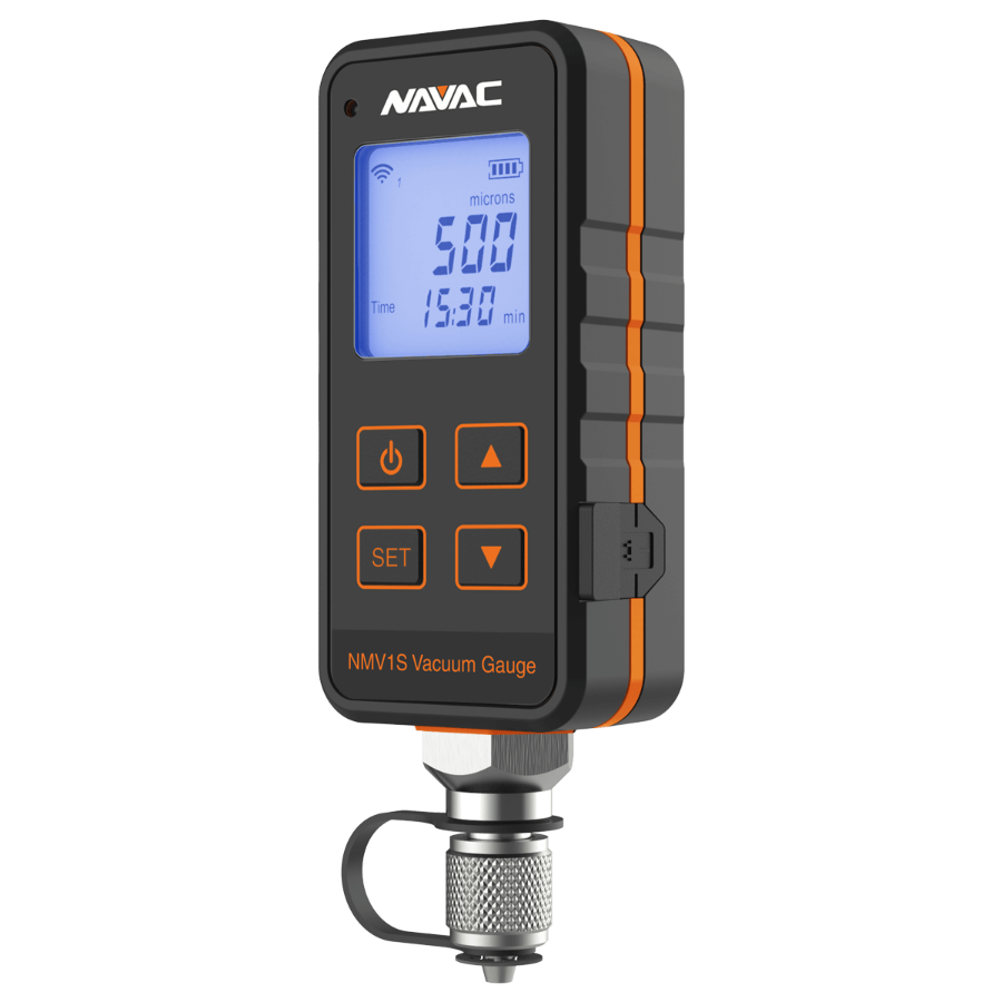 NAVAC NAVAC NMV1S Premium Micron Vacuum Gauge, 0-25000 Microns 500 psi Digital Display w/ Lithion Ion Battery