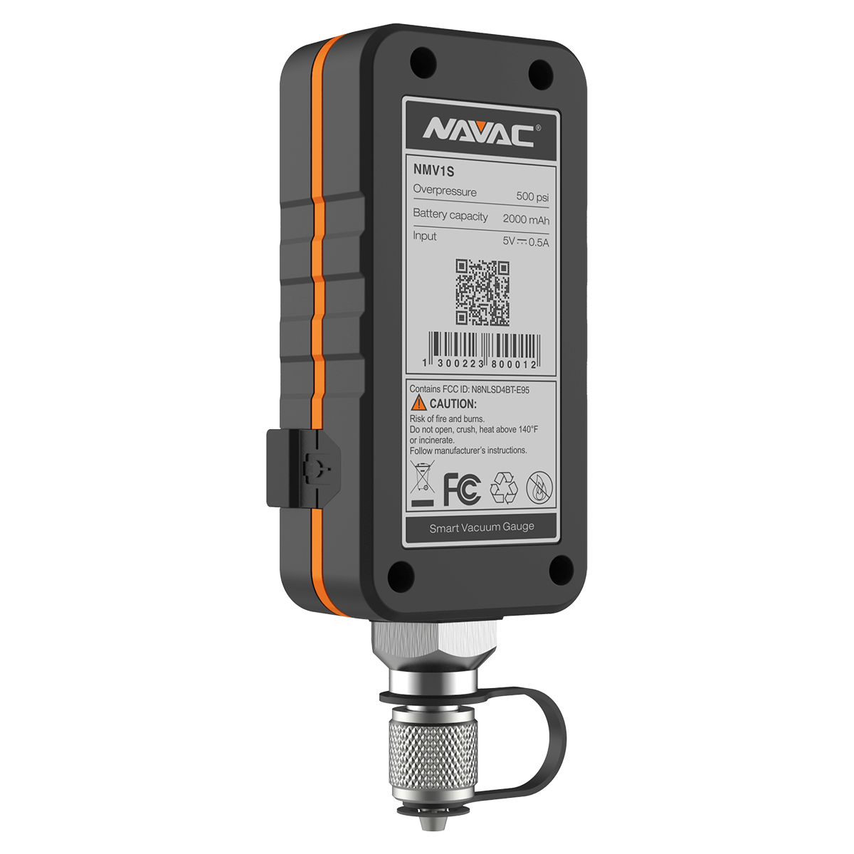 NAVAC NAVAC NMV1S Premium Micron Vacuum Gauge, 0-25000 Microns 500 psi Digital Display w/ Lithion Ion Battery