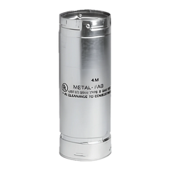METAL-FAB Metal-Fab 4M12A Twist-Lock 0.012 Aluminum Alloy Flue 4 Inch Adjustable Double Wall Round Vent Pipe