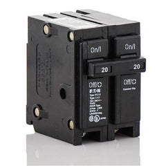 EATON EATON BR220 Type BR Plug-On Circuit Breaker, 240 VAC, 20 Amp, 10 kAIC, 2-Pole