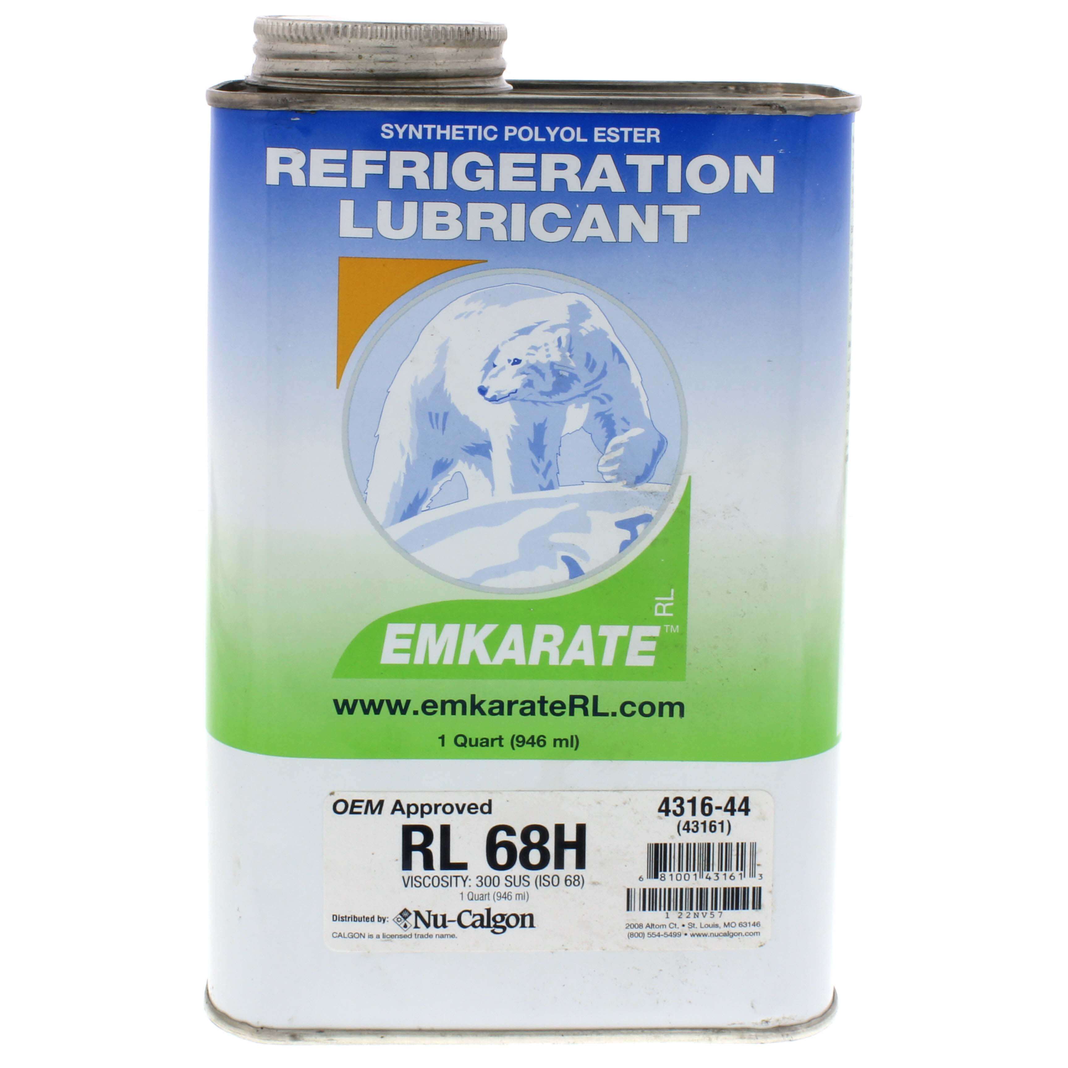NU-CALGON Nu-Calgon 4316-44 Emkarate RL68H Refrigeration Oil 1qt