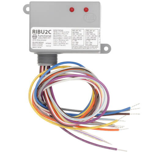 FUNCTIONAL DEVICES Functional Devices RIBU2C Enclosed Pilot Relays 10A SPDT with 10-30V AC/DC/120V AC Coil