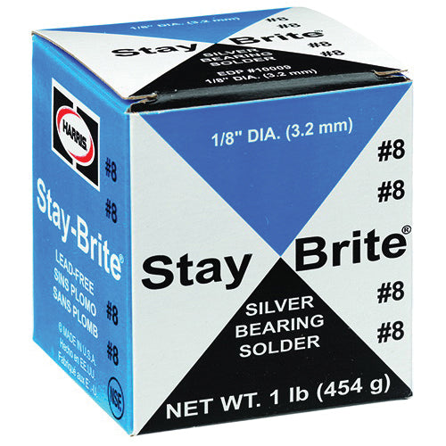 HARRIS Harris SB861 Stay Brite Solder Wire, Lead Free, 1/8 in Diameter, 1 lb Spool