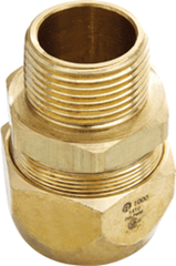 Omega Flex FGP-SFST-1000 Straight Mechanical Fitting 1 Yellow Brass Stainless Steel AutoSnap