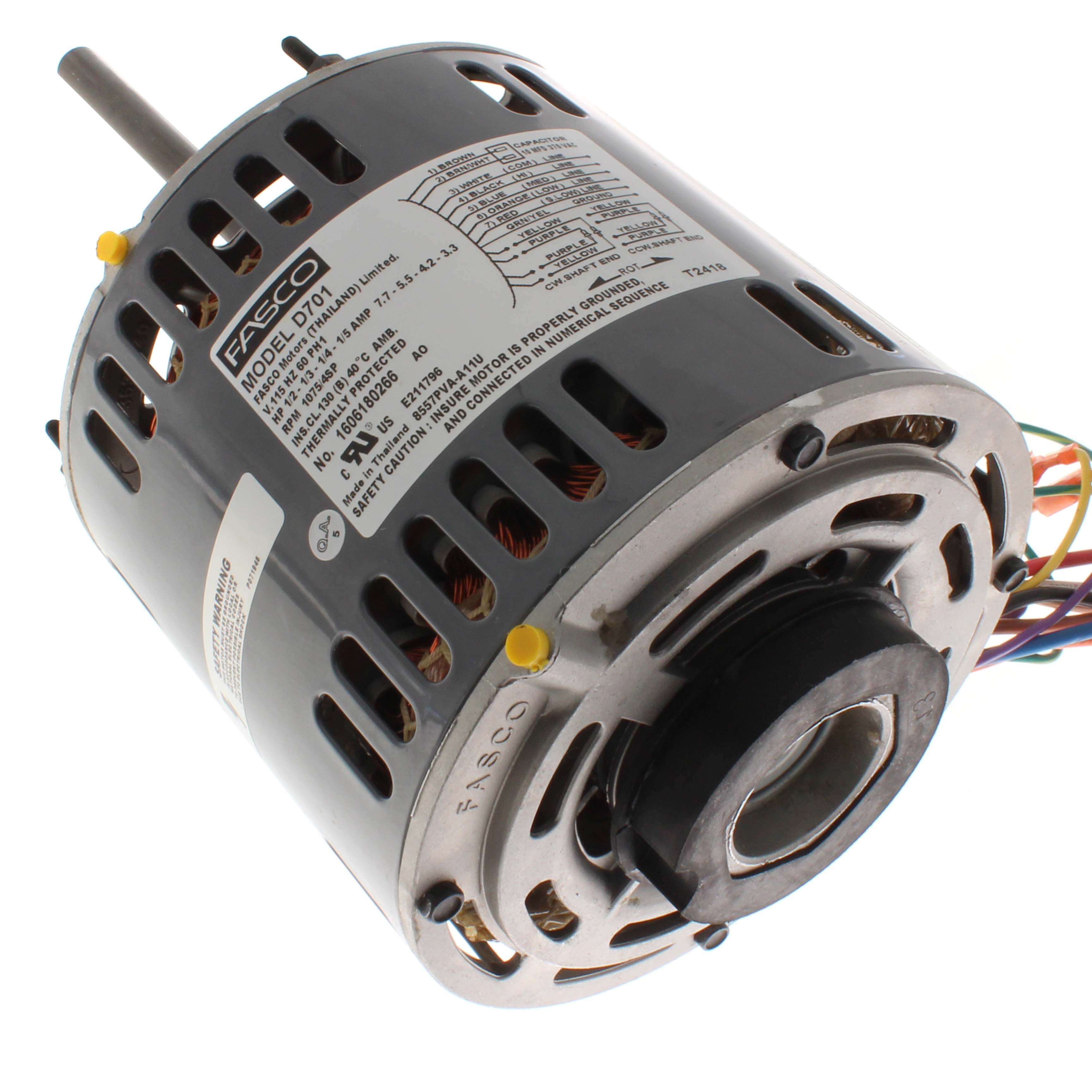 GENTEQ MOTORS Fasco D701 4 Speed 1/2HP 115/1/60 MTR