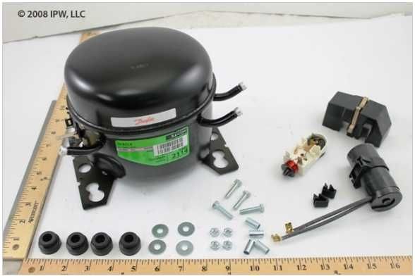DANFOSS Danfoss 195B0666 Hermetic Refrigeration Compressor 1/5 HP 1950 BTU @ 25 115 VAC 1 PH R-404A