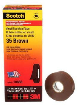 3M 3M 35-BROWN-3/4 Insulating Electrical Tape 600 Volt 3/4 Inch 66 Foot