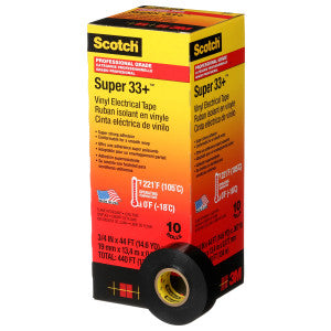 3M 3M 33-SUPER-3/4X44FT Scotch Super 33+ Vinyl Electrical Tape 600V 3/4 Inch 44 Feet