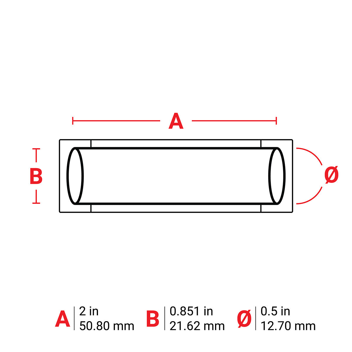 BRADY Brady PS-500-2-WT Sleeve 0.5 In Dia x 2 In W Replacement MPN