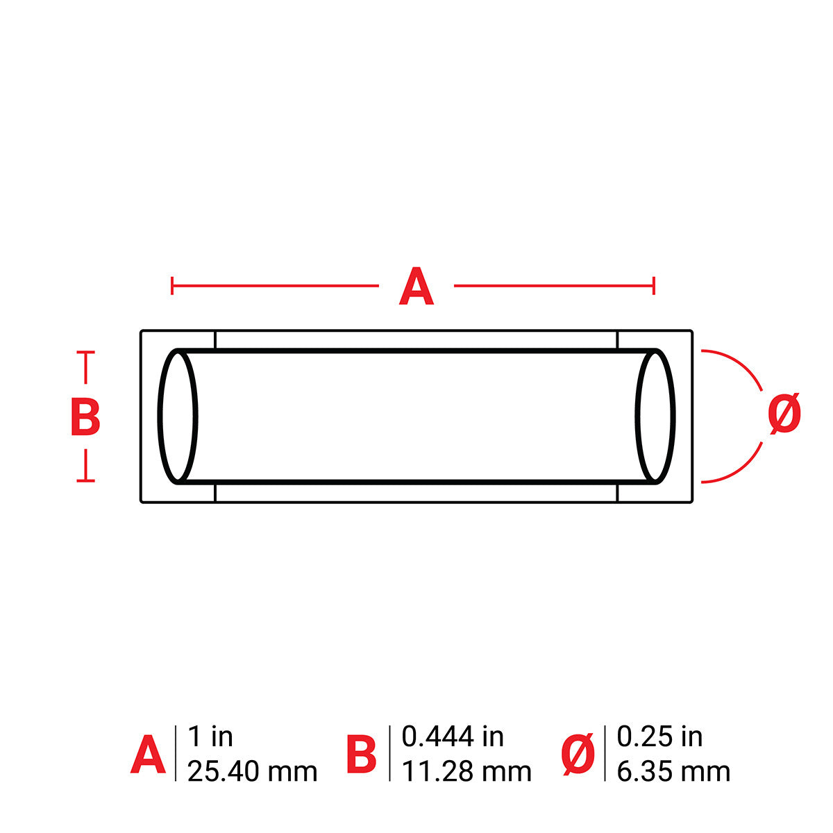BRADY Brady PSPT-250-1-RD Sleeve 0.25 in Dia x 1 in W