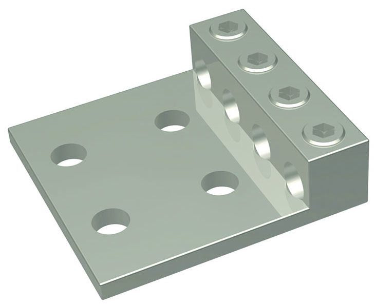 BURNDY BURNDY K4A29U4N Aluminum Universal Terminal, 4 Conductor, 4 Hole, 6 AWG (Str)-250 kcmil, 1/2 Stud, 1.75 Stud Hole Spacing, 4 Screws
