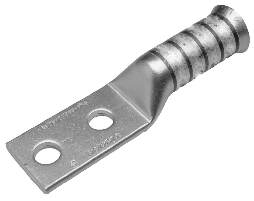 BURNDY BURNDY YA342NFXB 350 kcmil G,H,I,K,M,373 DLO CU, Two Hole, 1/2 Stud Size, 1-3/4 Hole Spacing, Long Barrel, Bell End