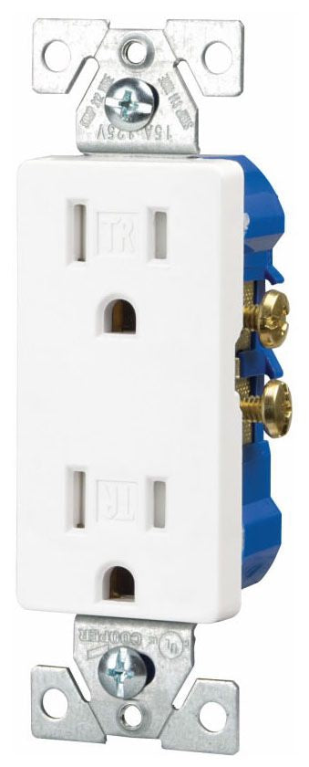EATON Eaton TR1107W Tamper Resistant Decorator Receptacle 15A 125V NEMA 5-15R