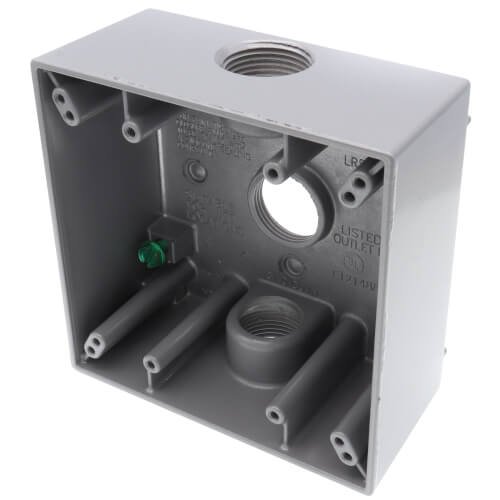 RED DOT Red Dot 2IH3-2 Two Gang Universal Weatherproof Box 31 Cubic Inches 3/4 Inch Hub