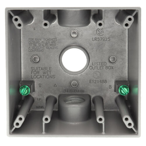 RED DOT Red Dot 2IH3-2 Two Gang Universal Weatherproof Box 31 Cubic Inches 3/4 Inch Hub