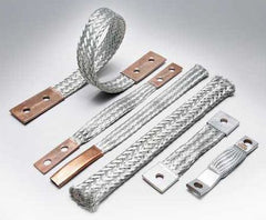 BURNDY BURNDY BD12 Copper Braid, 12 Long, 2 Holes 2 Ferrules, 7/16 Stud, 1-1/4 Stud Hole Spacing, 190 Amps Indoor, 225 Amps Outdoor