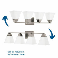 Progress P300161-009 Distinctive Chiseled Features and Clean Lines Four-Light Bath & Vanity Fixture