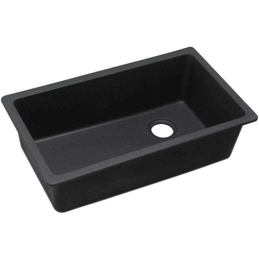 ELKAY Elkay ELGU13322BK0 Quartz Classic 33 x 18-3/4 x 9-1/2 Single Bowl Undermount Sink Black