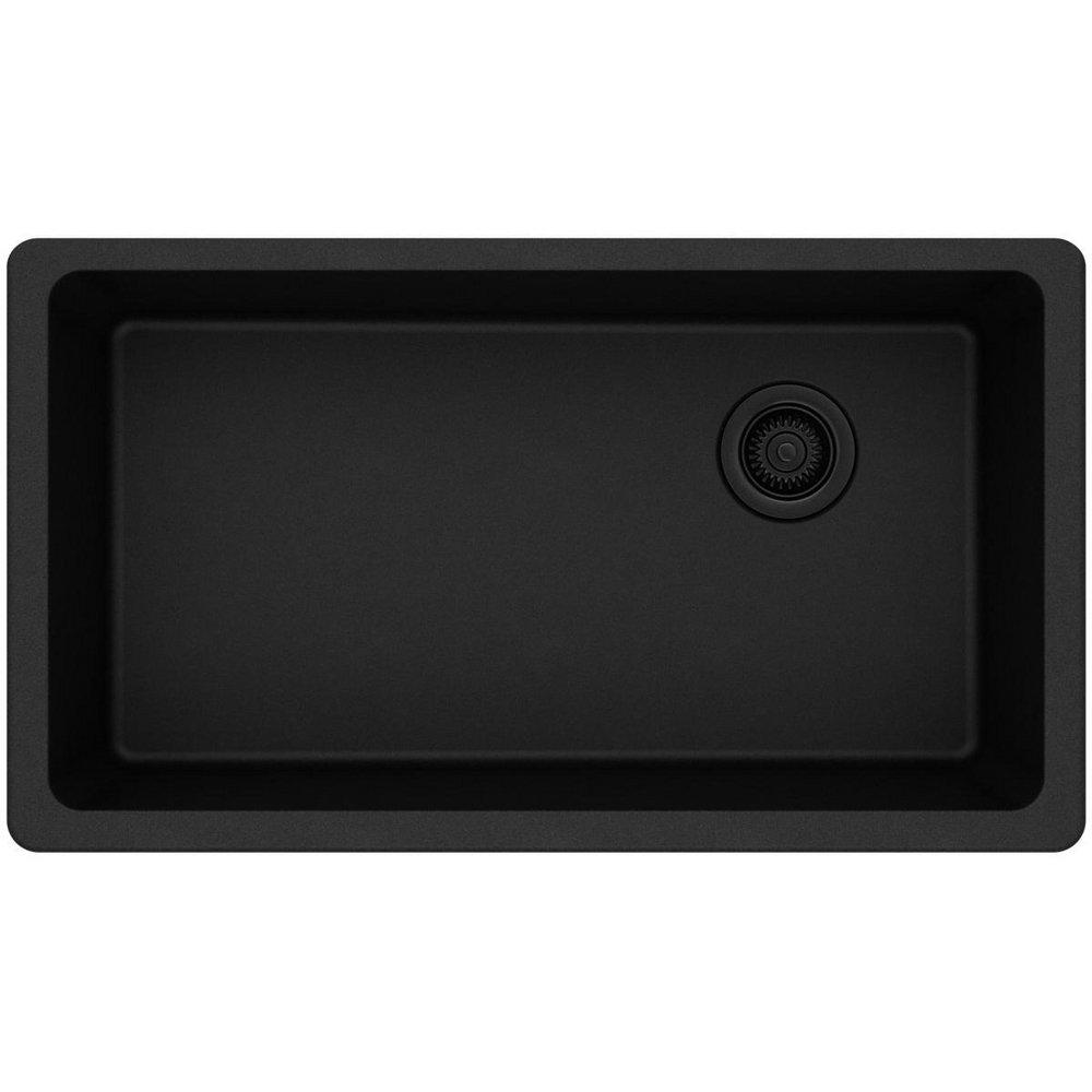 ELKAY Elkay ELGU13322BK0 Quartz Classic 33 x 18-3/4 x 9-1/2 Single Bowl Undermount Sink Black