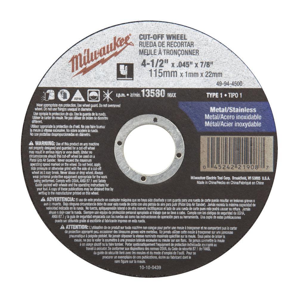 MILWAUKEE 49-94-5005 CUT-OFF SAWS & DISCS