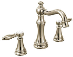 MOEN Moen TS42108NL Weymouth Two Handle Widespread Bathroom Sink Faucet in Polished Nickel