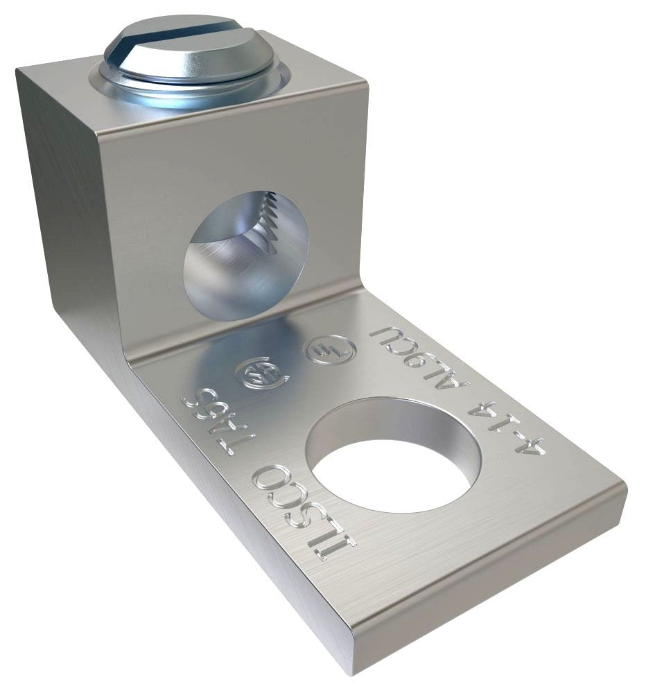 ILSCO ILSCO TA-6-S Aluminum Mechanical Lug, Conductor Range 4-14, 1 Port, 1 Hole, 1/4in Bolt Size