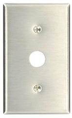 Leviton 84037-40 1-Gang .625-Inch Hole Device Telephone/Cable Wallplate Strap Mount Stainless Steel