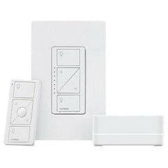 LUTRON Lutron P-BDGPRO-PKG1W Caseta Wireless Dimmer Pro Kit with Smart Bridge, 4-Pack