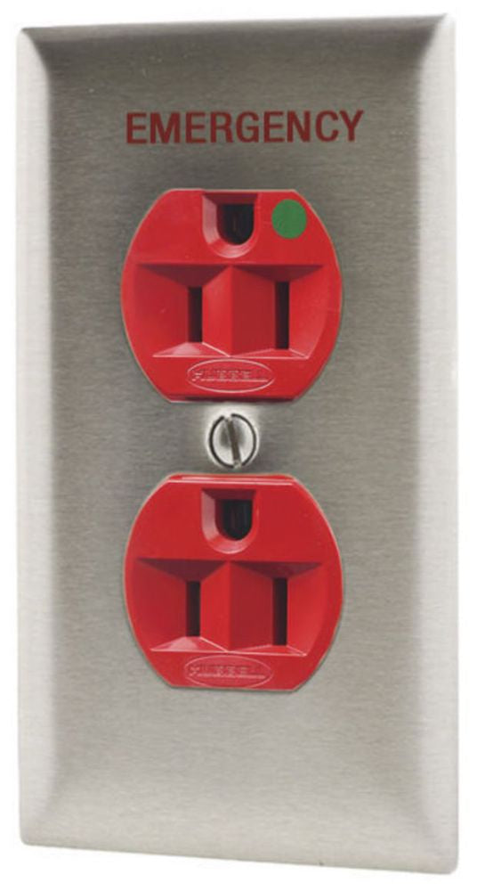 HUBBELL Hubbell HBL8200RED Hubw Dup Rcpt, Hg, 15A