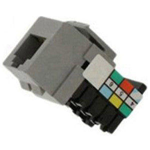 LEVITON Leviton 41106-RG6 Voice Grade QuickPort Connector, 6P6C, Gray