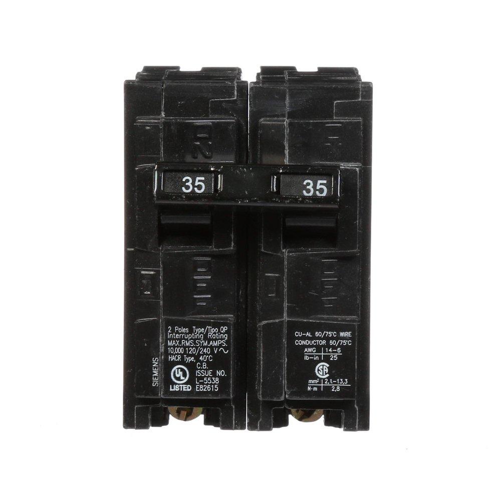 SIEMENS Siemens Q235 2-Pole 120/240 VAC 35 Amp 10 kA Plug-In Common Trip Circuit Breaker