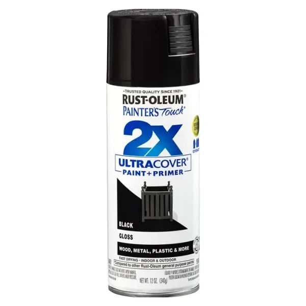 RUST-OLEUM Rust-oleum 334026 Gloss Black Spray Paint 12 Oz