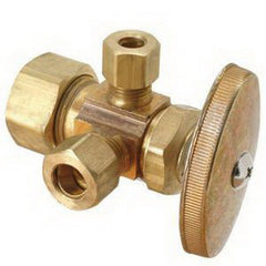BrassCraft CR1900RXR1 Lead-Free Brass Dual Outlet Angle Stop, 1/2 inch x 3/8 inch OD x 1/4 inch OD, Compression x Compression x Compression