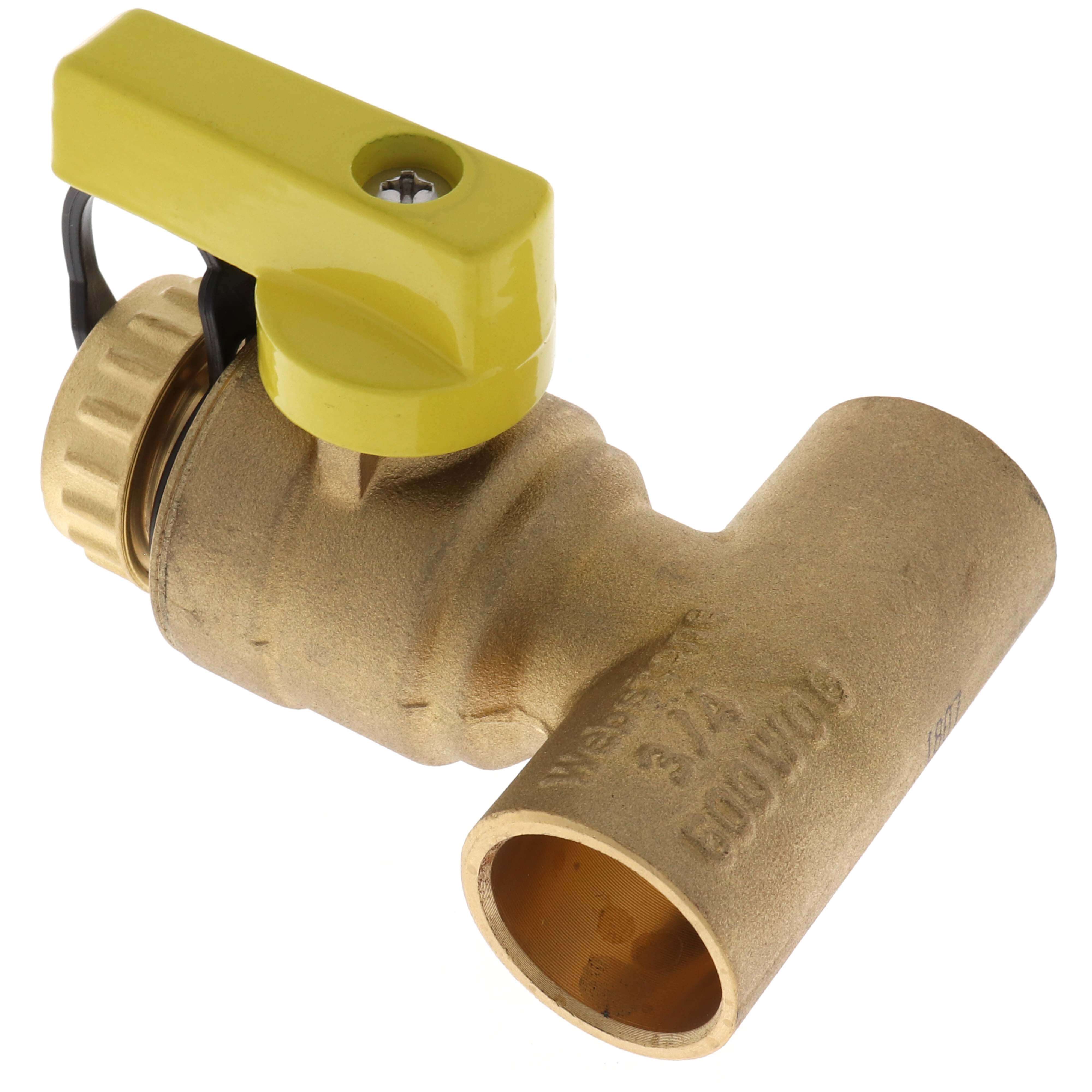 WEBSTONE Webstone H-50673W 3/4 SWT Lead-Free Pro-Pal T-Drain, Full Port Forged Brass Fitting, w/ Hi-Flow Hose Drain, & Adjustable Packing Gland
