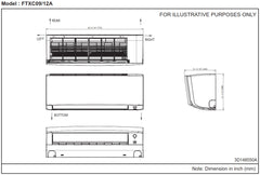DAIKIN Daikin FTXC12AXVJU Daikin Entra R-32 - 12K Indoor High Wall Unit