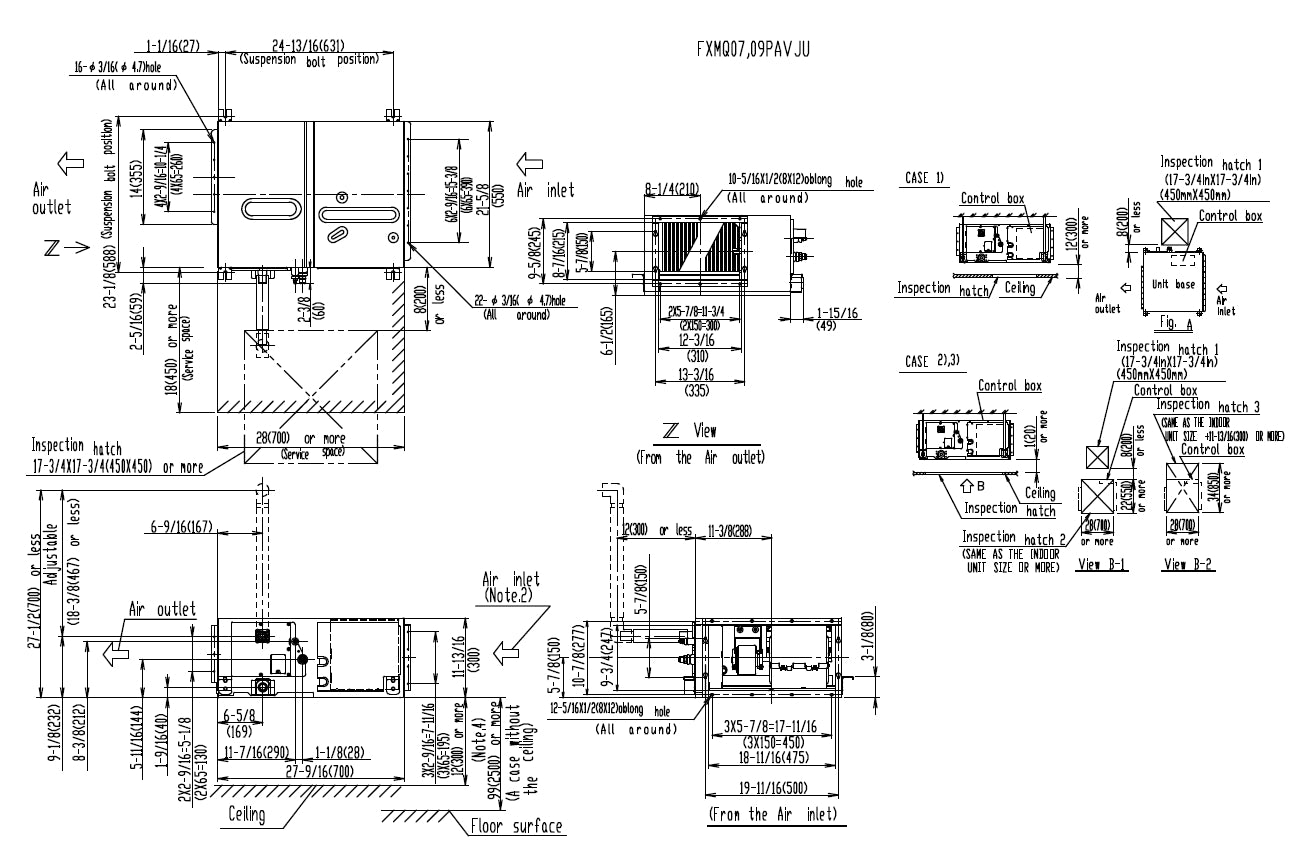 DAIKIN Daikin FXMQ07PAVJU Indoor Ducted VRV Fan Coil