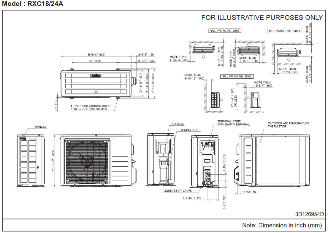 DAIKIN Daikin RXC24AXVJU Daikin Entra R-32 Heat Pump Ductless ODU 2 Ton