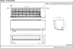 DAIKIN Daikin FTXC24AXVJU Daikin Entra R-32 - 24K Indoor High Wall Unit
