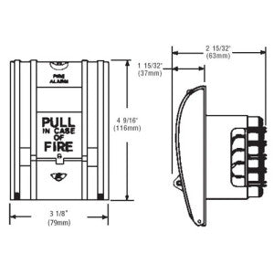 EDWARDS SIGNALING Edwards Signaling P-039250 Surface Mount Steel Back Box for 270 Series Pull Station