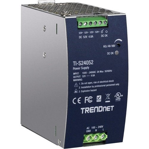 TRENDNET TRENDnet TI-S24052 AC to DC DIN-Rail Power Supply with PFC Function, 52VDC at 4.61A