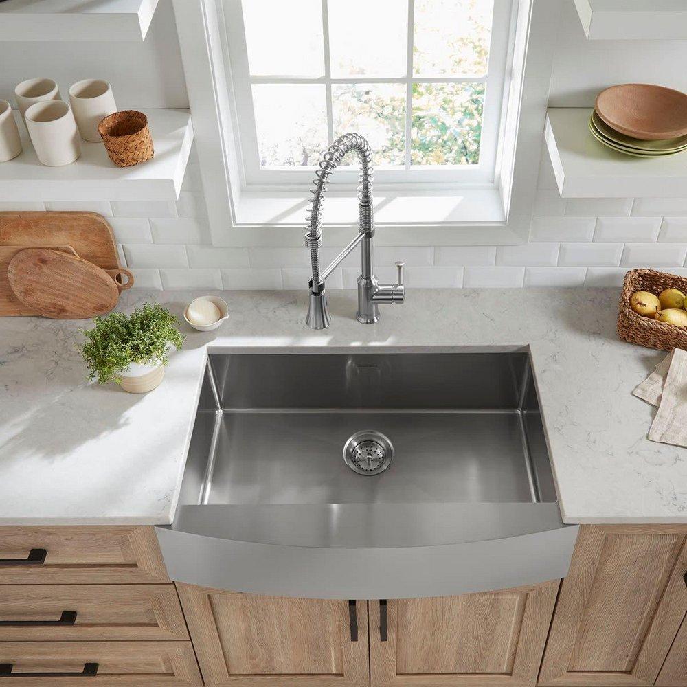 AMERICAN STANDARD American Standard 18SB.9332200A.075 Pekoe 33 x 22 in. Stainless Steel Single Bowl Farmhouse Kitchen Sink