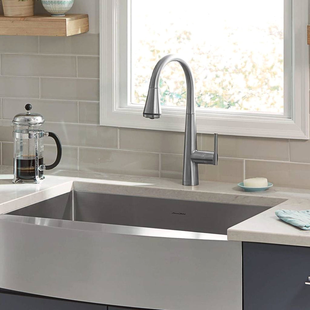 AMERICAN STANDARD American Standard 4932.300.075 Edgewater Single Handle Pull Down Kitchen Faucet in Stainless Steel - PVD